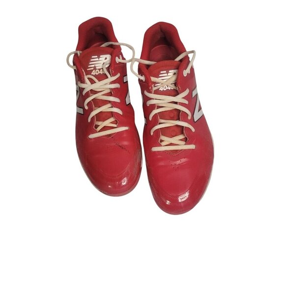NEW BALANCE Cleats 10 red/white 4040v5 TPU Athletic Football‎ Baseball Outdoor - Picture 3 of 10